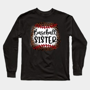 Baseball Sister Leopard Baseball Sister Long Sleeve T-Shirt